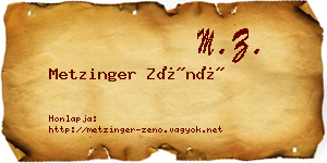 Metzinger Zénó névjegykártya